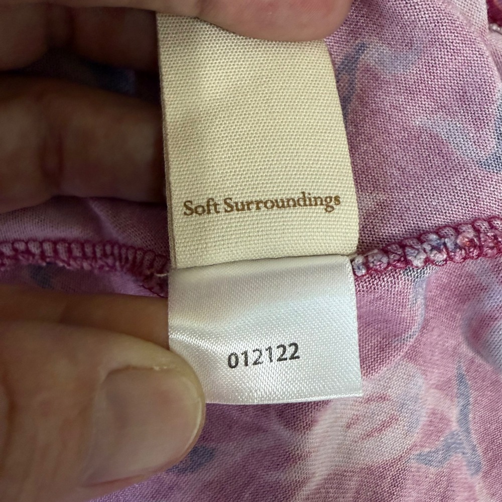 Soft Surroundings Berry Floral Embroidered Bib Bell Sleeve Tunic Dress XL 2EU17 - Picture 9 of 9